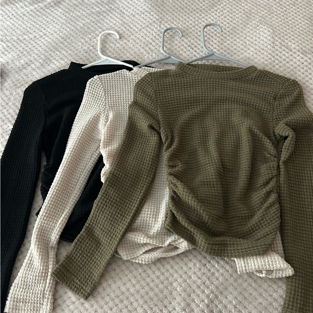 shein waffle knit tops